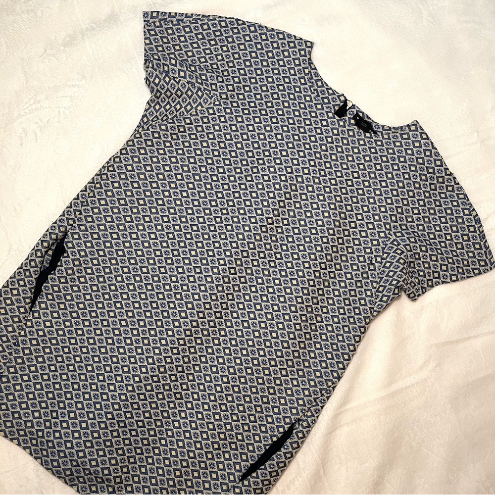 Club Monaco Blue and Yellow Shift Dress